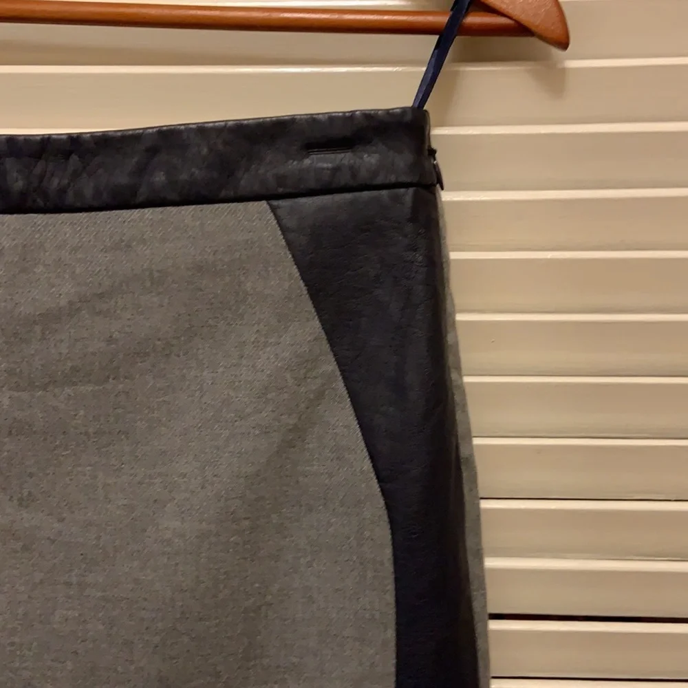 8. The Limited Skirt in Heather Grey with Vegan Leather Trim